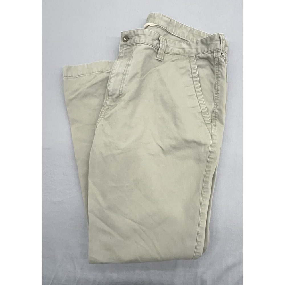 LL Bean Pants Men 40x32 Standard Fit Beige Cotton Chinos Casual Preppy